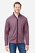 Core 365 CE72 Mens Venture Heathered Stripe Full Zip Jacket Burgundy/White Model Front