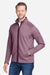 Core 365 CE72 Mens Venture Heathered Stripe Full Zip Jacket Burgundy/White Model Side