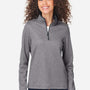 Core 365 Womens Venture Heathered Stripe Moisture Wicking 1/4 Zip Sweatshirt - Black/White - New