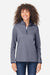 Core 365 CE73W Womens Venture Heathered Stripe 1/4 Zip Sweatshirt Classic Navy Blue/White Model Front