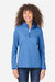 Core 365 CE73W Womens Venture Heathered Stripe 1/4 Zip Sweatshirt True Royal Blue/White Model Front