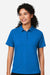 Devon & Jones DG120W Womens Raleigh Stretch Short Sleeve Polo Shirt French Blue Model Front