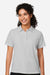 Devon & Jones DG120W Womens Raleigh Stretch Short Sleeve Polo Shirt Grey Model Front