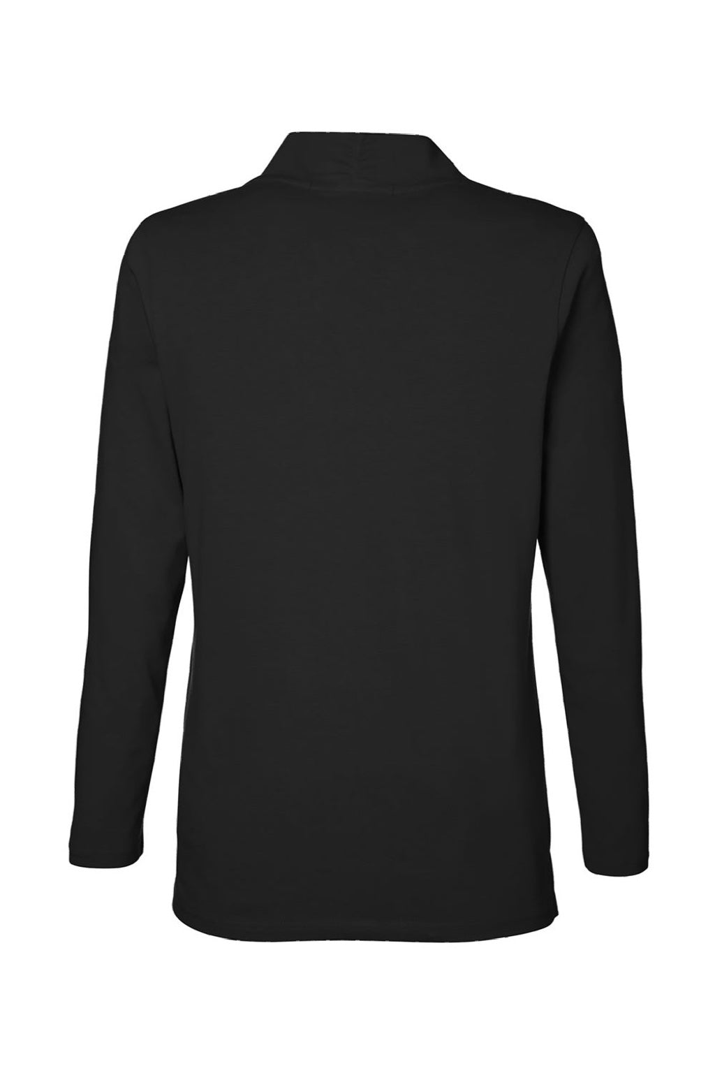 Devon & Jones DP121W Womens Raleigh Shawl Collar Knit Long Sleeve Shirt Black Flat Back