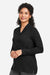 Devon & Jones DP121W Womens Raleigh Shawl Collar Knit Long Sleeve Shirt Black Model Side