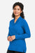 Devon & Jones DP121W Womens Raleigh Shawl Collar Knit Long Sleeve Shirt French Blue Model Side