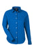 Devon & Jones DG505W Womens CrownLux Performance Spencer Poplin Long Sleeve Button Down Shirt French Blue Melange Flat Front