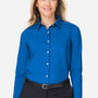 Devon & Jones Womens CrownLux Performance Moisture Wicking Spencer Poplin Long Sleeve Button Down Shirt - French Blue Melange - New