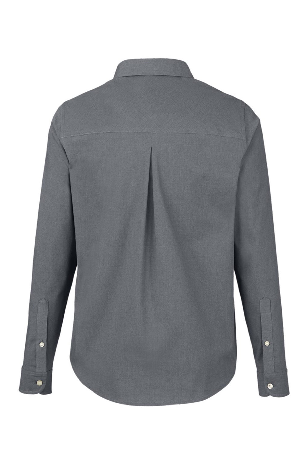 Devon & Jones DG505W Womens CrownLux Performance Spencer Poplin Long Sleeve Button Down Shirt Graphite Grey Melange Flat Back