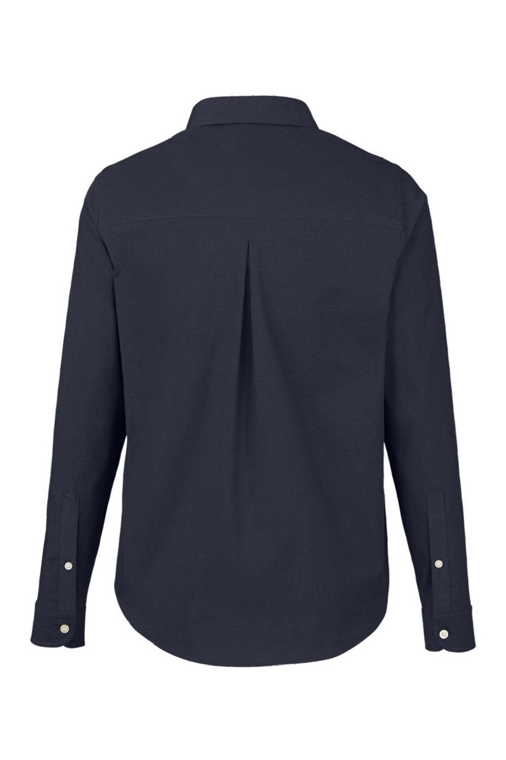 Devon & Jones DG505W Womens CrownLux Performance Spencer Poplin Long Sleeve Button Down Shirt Navy Blue Melange Flat Back