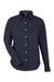Devon & Jones DG505W Womens CrownLux Performance Spencer Poplin Long Sleeve Button Down Shirt Navy Blue Melange Flat Front