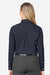 Devon & Jones DG505W Womens CrownLux Performance Spencer Poplin Long Sleeve Button Down Shirt Navy Blue Melange Model Back