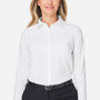 Devon & Jones Womens CrownLux Performance Moisture Wicking Spencer Poplin Long Sleeve Button Down Shirt - White - New