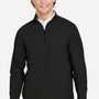 Devon & Jones Mens CrownLux Windsor Welded Moisture Wicking 1/4 Zip Sweatshirt - Black - New