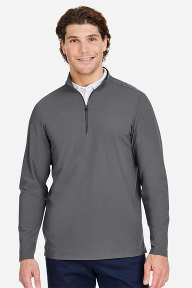 Devon & Jones DG410 Mens CrownLux Performance Windsor Welded 1/4 Zip Sweatshirt Graphite Grey Model Front