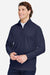 Devon & Jones DG410 Mens CrownLux Performance Windsor Welded 1/4 Zip Sweatshirt Navy Blue Model Side