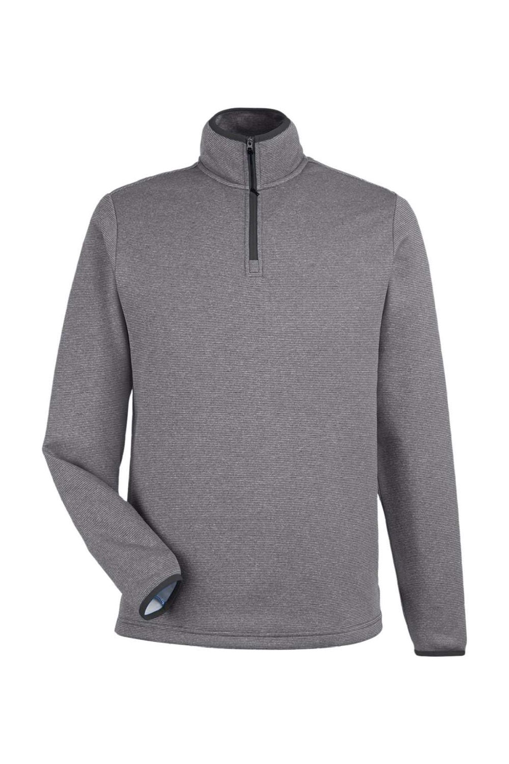 Core 365 CE73 Mens Venture Heathered Stripe 1/4 Zip Sweatshirt Black/White Flat Front