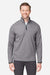 Core 365 CE73 Mens Venture Heathered Stripe 1/4 Zip Sweatshirt Black/White Model Front