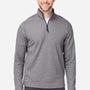 Core 365 Mens Venture Heathered Stripe Moisture Wicking 1/4 Zip Sweatshirt - Black/White - New