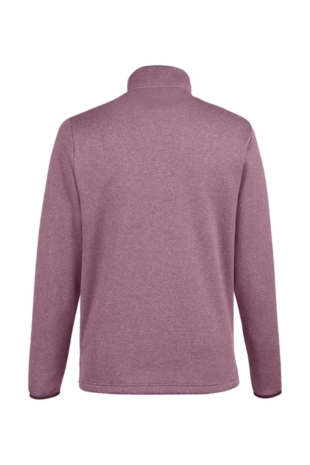 Core 365 CE73 Mens Venture Heathered Stripe 1/4 Zip Sweatshirt Burgundy/White Flat Back