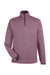 Core 365 CE73 Mens Venture Heathered Stripe 1/4 Zip Sweatshirt Burgundy/White Flat Front