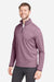 Core 365 CE73 Mens Venture Heathered Stripe 1/4 Zip Sweatshirt Burgundy/White Model Side
