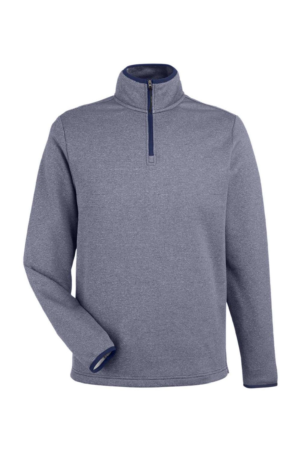Core 365 CE73 Mens Venture Heathered Stripe 1/4 Zip Sweatshirt Classic Navy Blue/White Flat Front