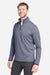 Core 365 CE73 Mens Venture Heathered Stripe 1/4 Zip Sweatshirt Classic Navy Blue/White Model Side