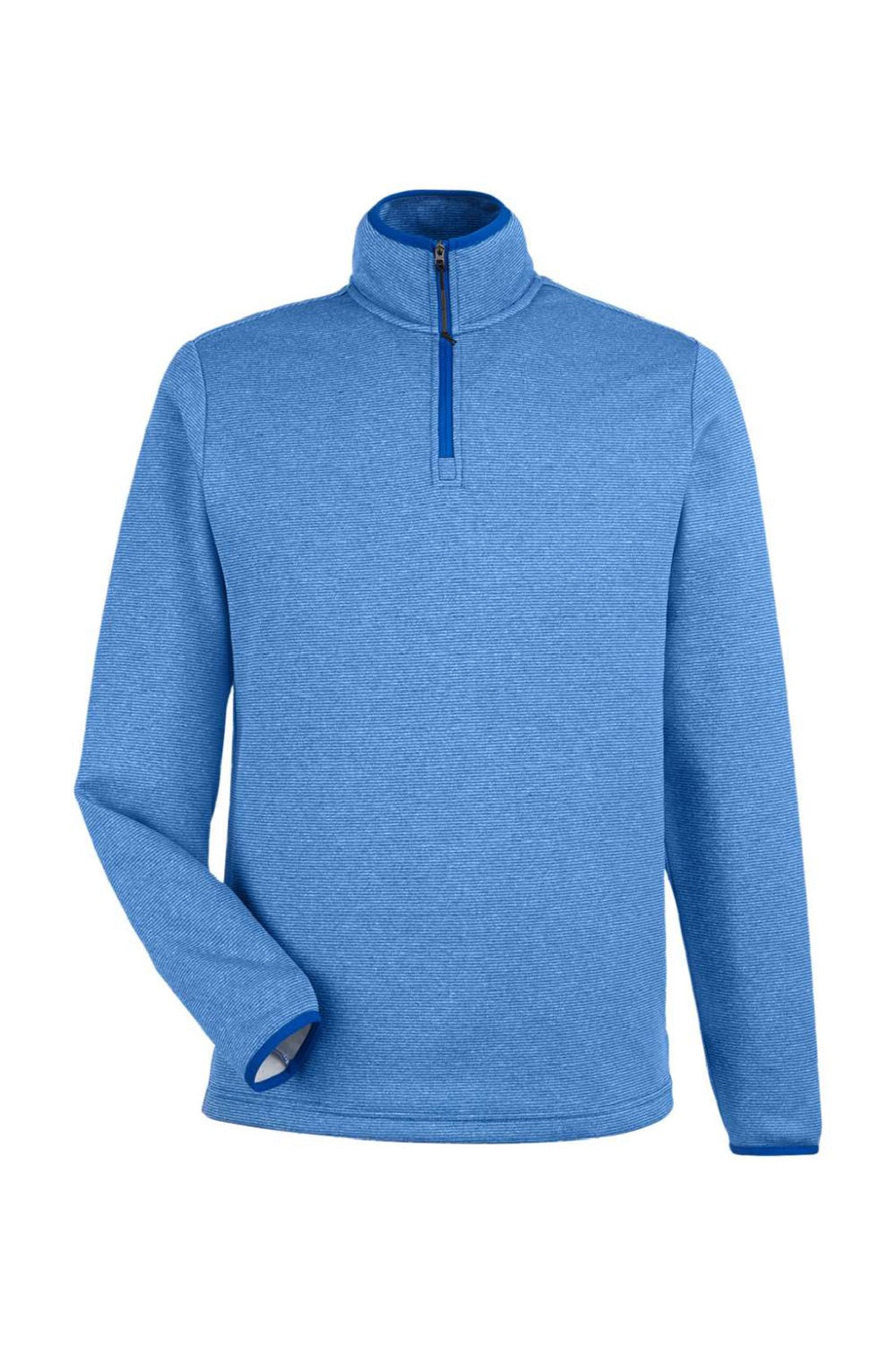 Core 365 CE73 Mens Venture Heathered Stripe 1/4 Zip Sweatshirt True Royal Blue/White Flat Front