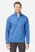 Core 365 CE73 Mens Venture Heathered Stripe 1/4 Zip Sweatshirt True Royal Blue/White Model Front