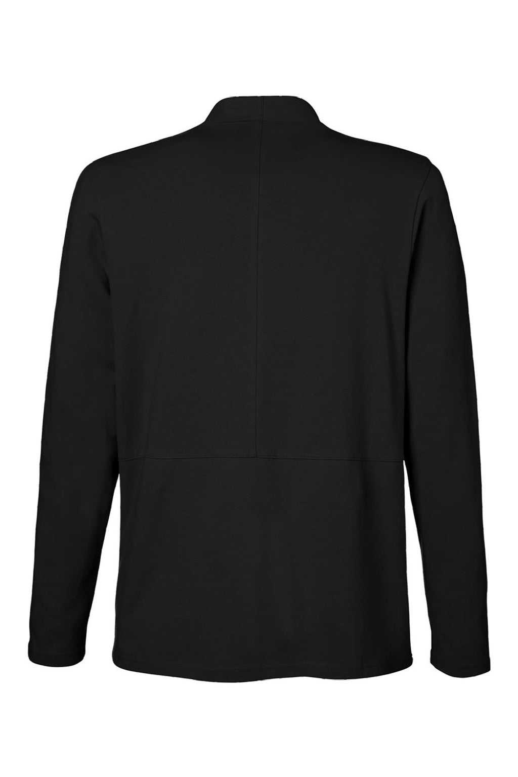 Devon & Jones DP125W Womens Raleigh Stretch Moisture Wicking Long Sleeve Cardigan Sweater w/ Pockets Black Flat Back
