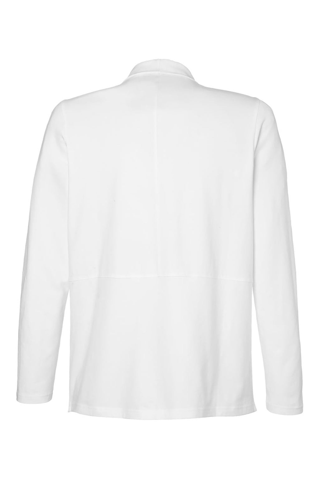 Devon & Jones DP125W Womens Raleigh Stretch Long Sleeve Cardigan Sweater White Flat Back