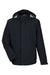 Core 365 CE712 Mens Barrier Packable Full Zip Hooded Rain Jacket Black Flat Front
