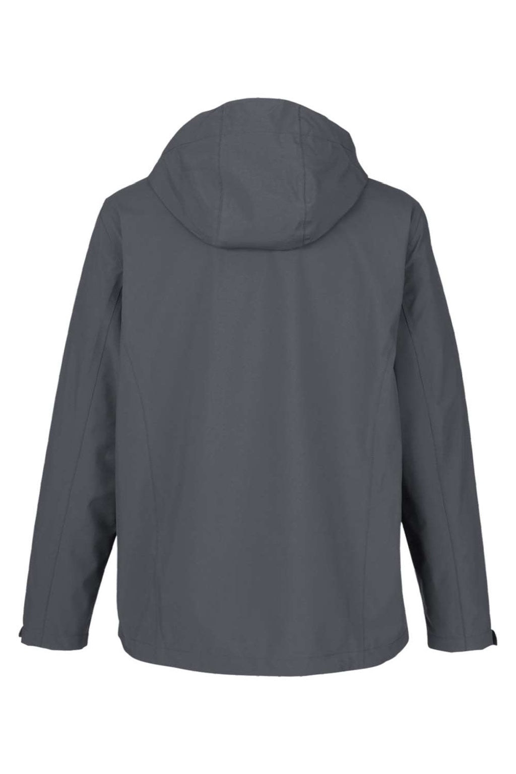 Core 365 CE712 Mens Barrier Packable Full Zip Hooded Rain Jacket Carbon Grey Flat Back