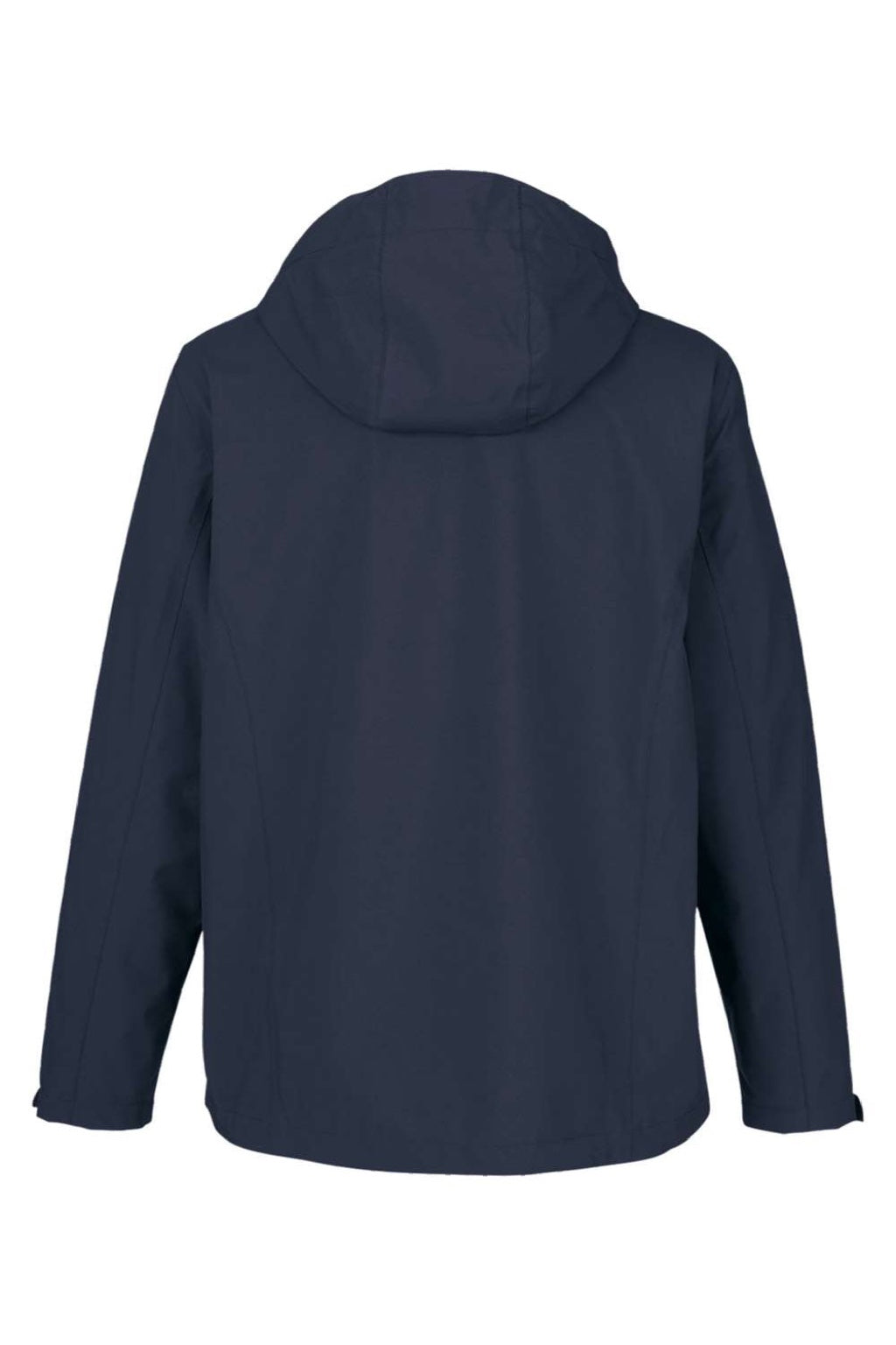 Core 365 CE712 Mens Barrier Packable Full Zip Hooded Rain Jacket Classic Navy Blue Flat Back