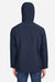 Core 365 CE712 Mens Barrier Packable Full Zip Hooded Rain Jacket Classic Navy Blue Model Back