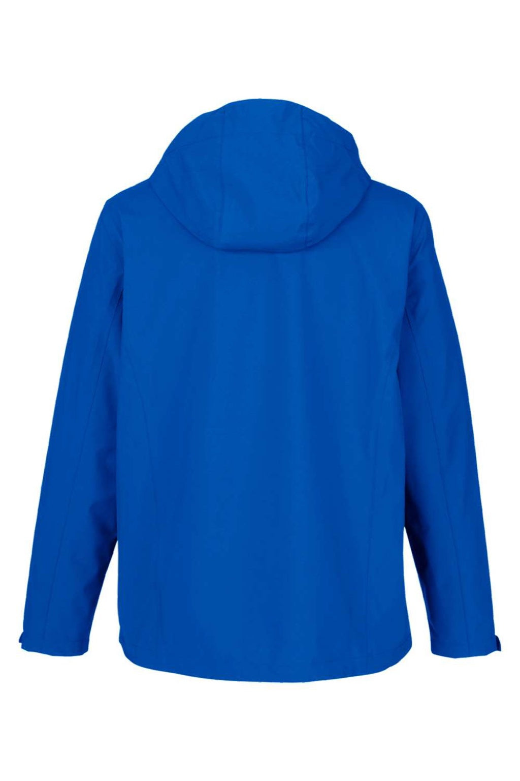 Core 365 CE712 Mens Barrier Packable Full Zip Hooded Rain Jacket True Royal Blue Flat Back