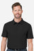 Devon & Jones DG120 Mens Raleigh Stretch Short Sleeve Polo Shirt Black Model Front