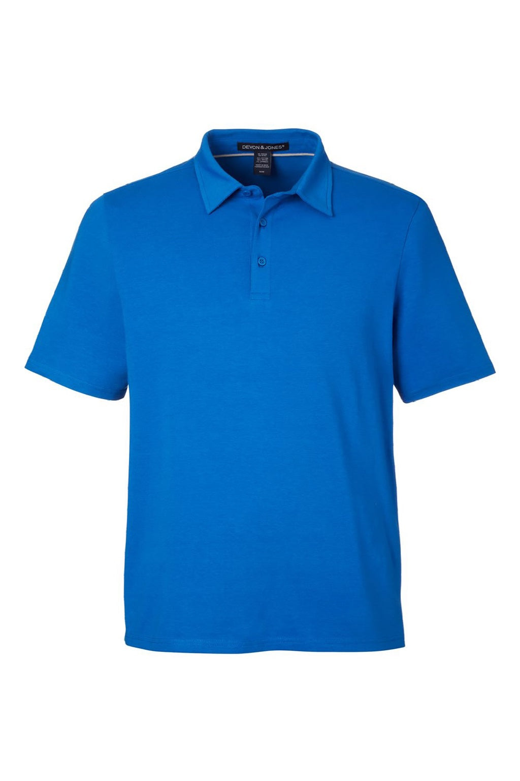 Devon & Jones DG120 Mens Raleigh Stretch Short Sleeve Polo Shirt French Blue Flat Front