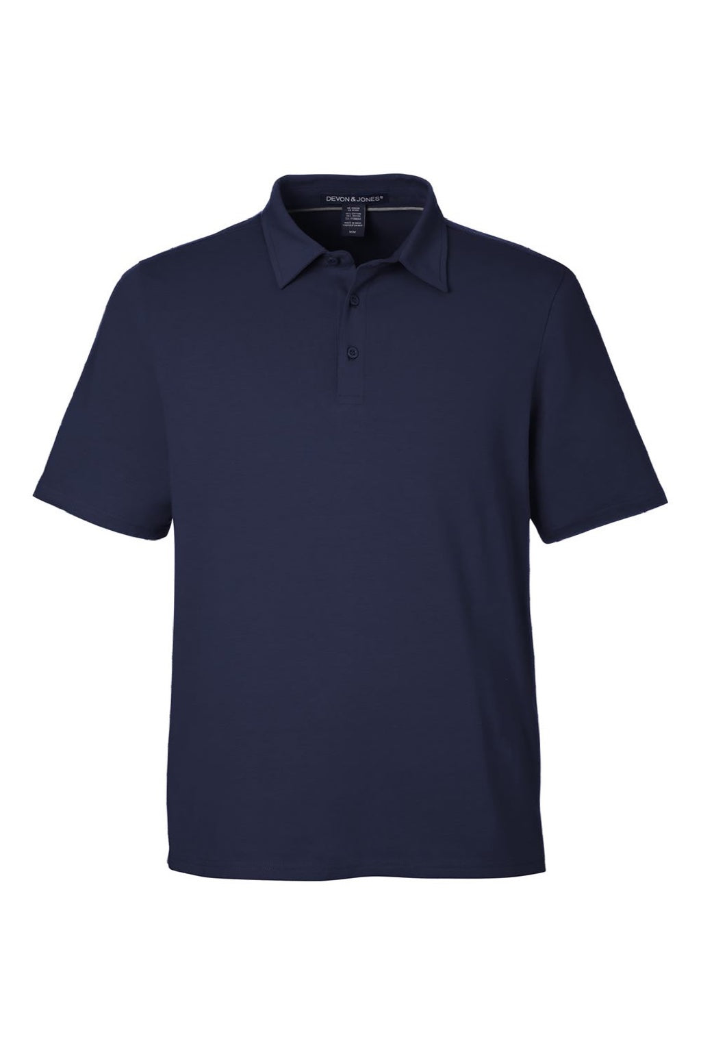 Devon & Jones DG120 Mens Raleigh Stretch Short Sleeve Polo Shirt Navy Blue Flat Front