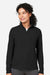 Devon & Jones DG425W Womens Raleigh Stretch 1/4 Zip Sweatshirt Black Model Front