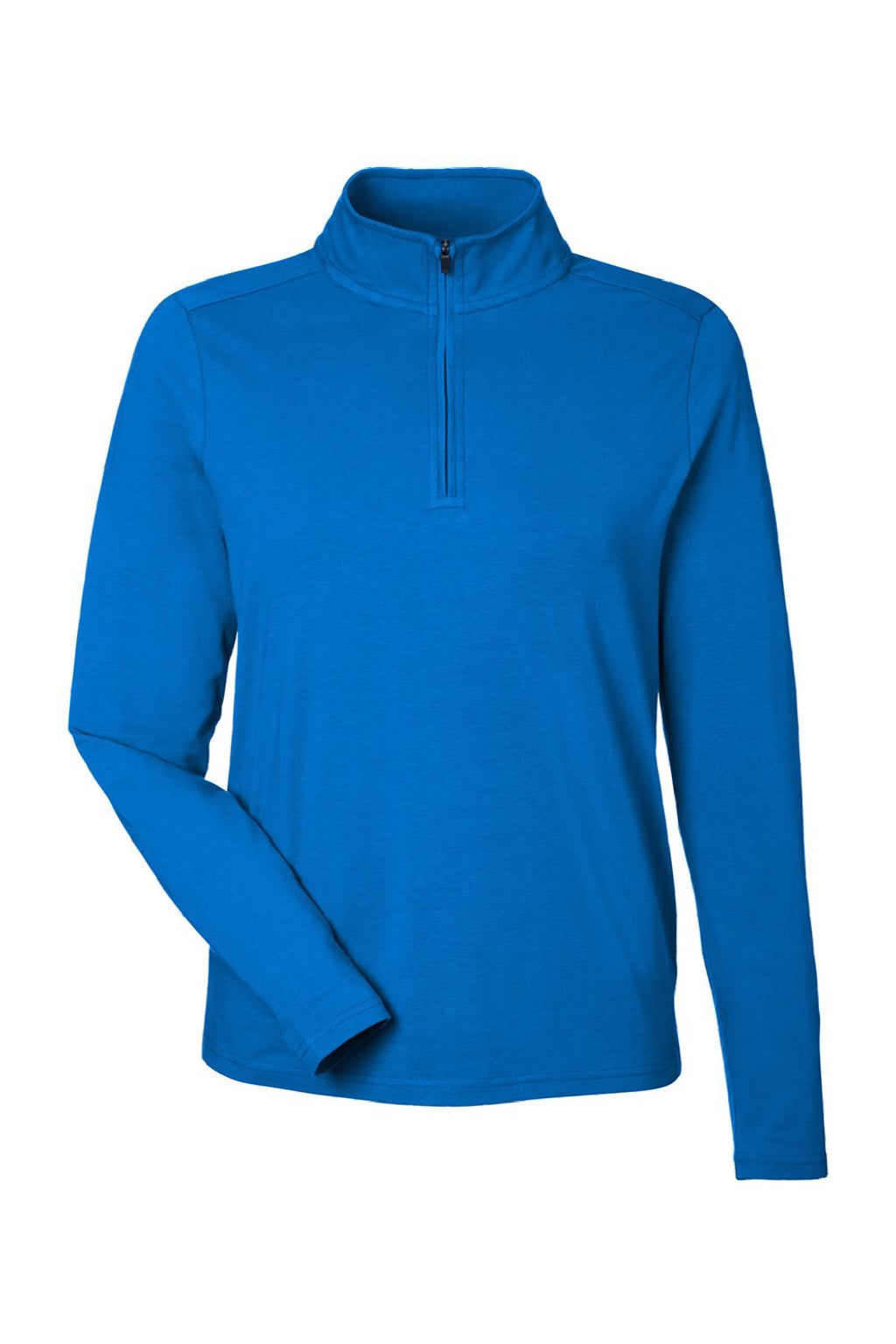 Devon & Jones DG425W Womens Raleigh Stretch 1/4 Zip Sweatshirt French Blue Flat Front