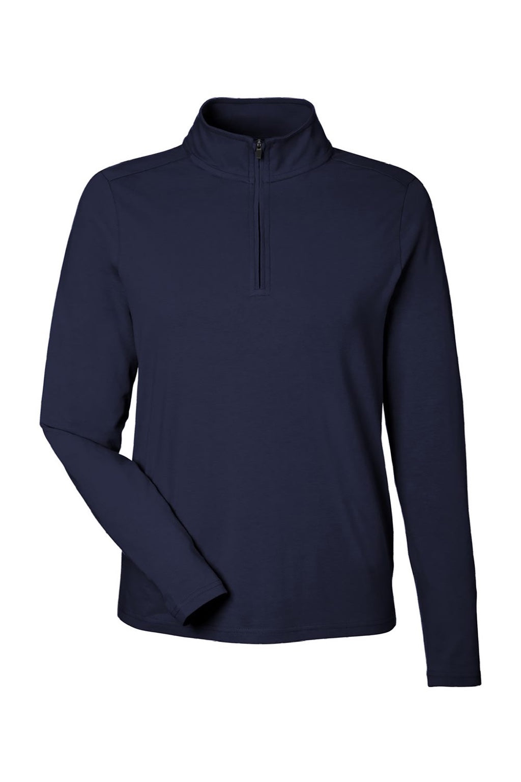 Devon & Jones DG425W Womens Raleigh Stretch 1/4 Zip Sweatshirt Navy Blue Flat Front