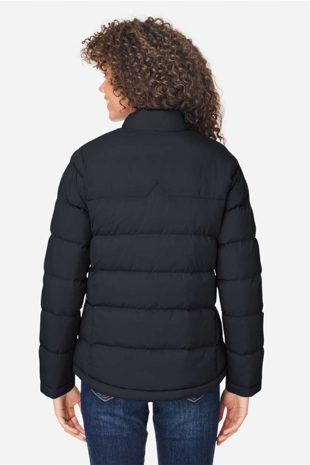 Core 365 CE720W Womens Inspire Full Zip Puffer Jacket Black Model Back