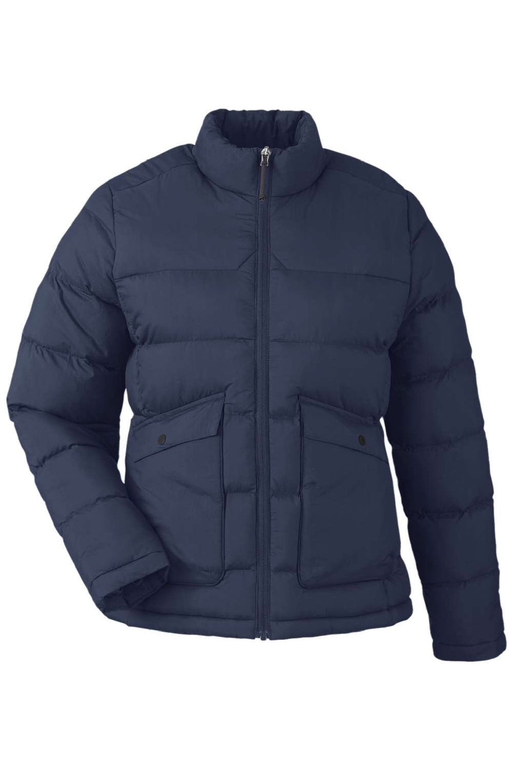 Core 365 CE720W Womens Inspire Full Zip Puffer Jacket Classic Navy Blue Flat Front