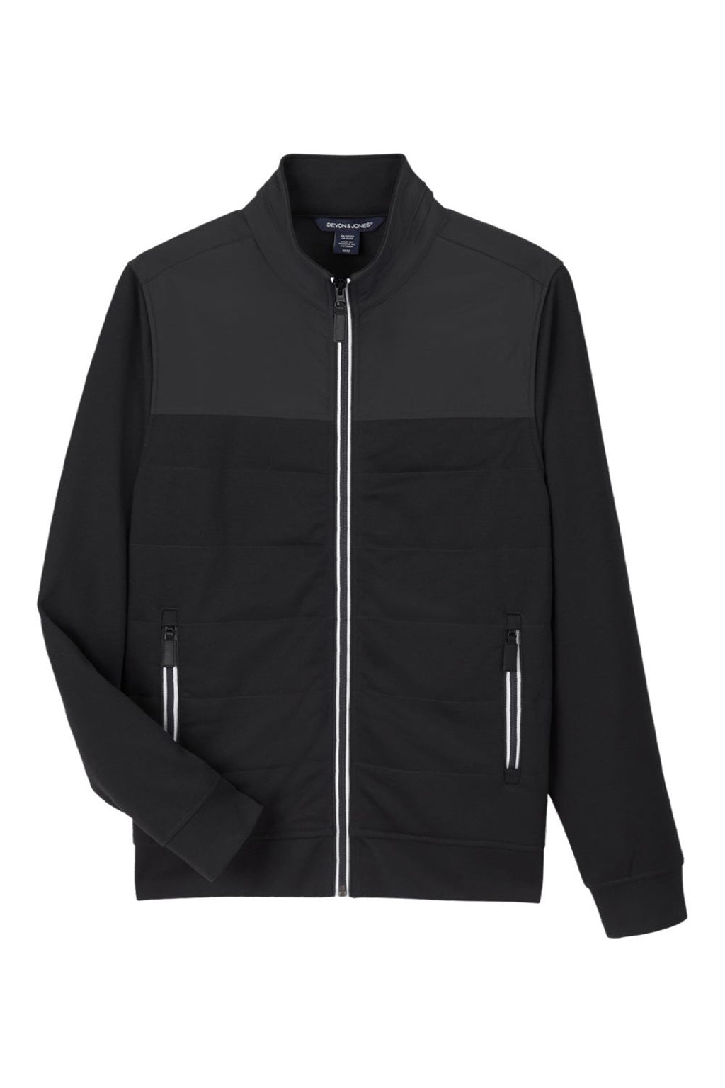 Devon & Jones DG71 Mens Full Zip Club Jacket Black Flat Front