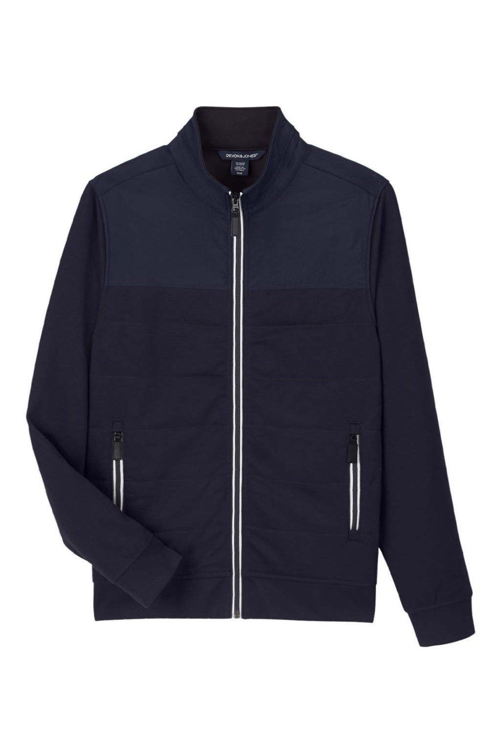 Devon & Jones DG71 Mens Full Zip Club Jacket Navy Blue Flat Front