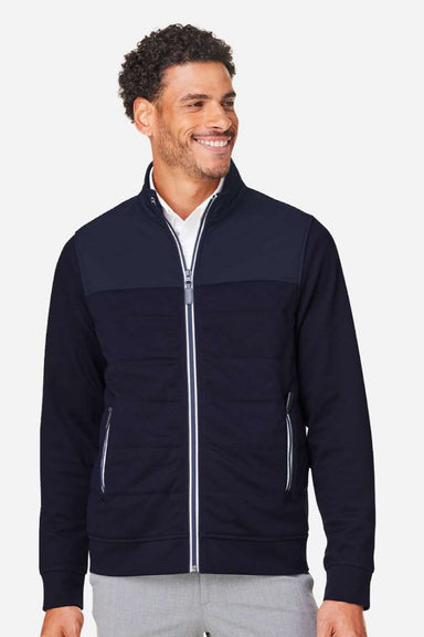 Devon & Jones DG71 Mens Full Zip Club Jacket Navy Blue Model Front