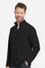 Devon & Jones DG425 Mens Raleigh Stretch 1/4 Zip Sweatshirt Black Model Side