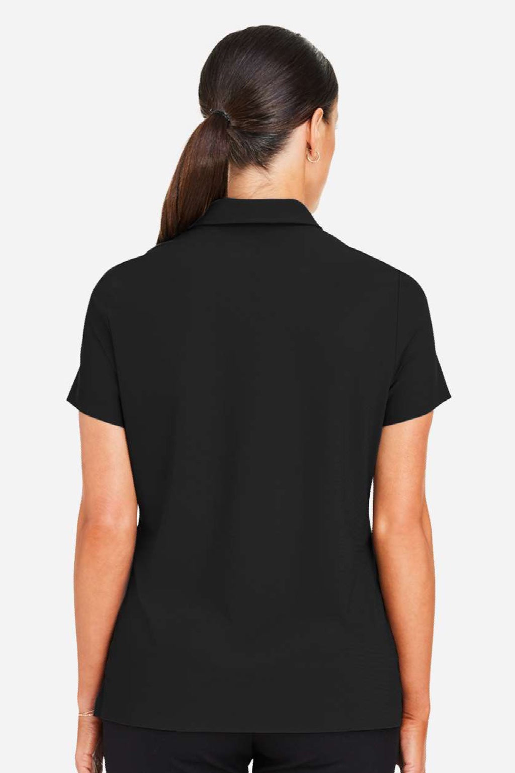 Devon & Jones DG110W Womens CrownLux Performance Windsor Welded Short Sleeve Polo Shirt Black Model Back